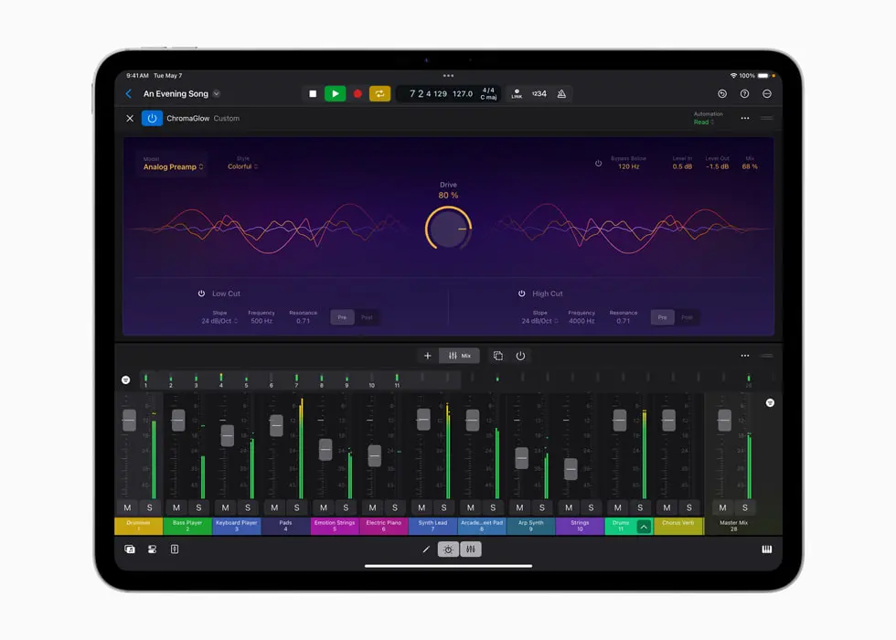 The iPad Pro M4 with its stunning 12.9-inch Liquid Retina XDR display showcasing vibrant colors and deep blacks.
