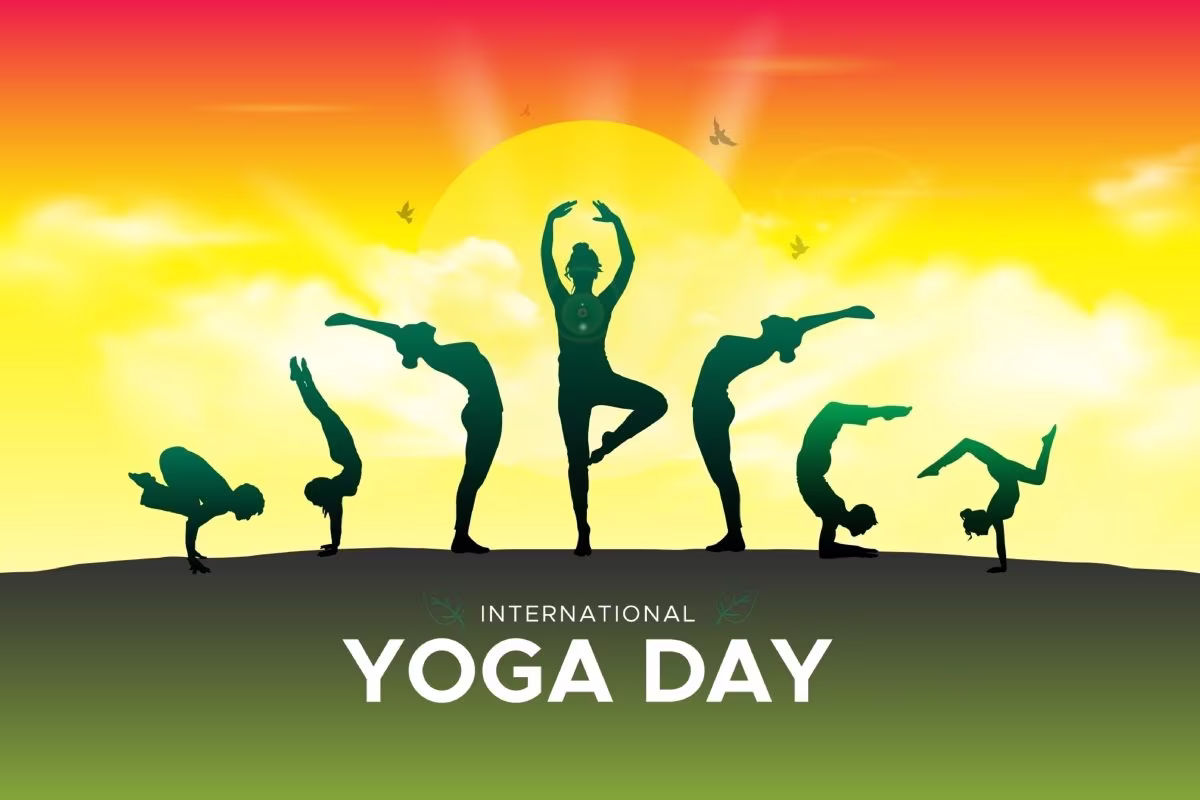 Yoga session at the Eiffel Tower on International Yoga Day.