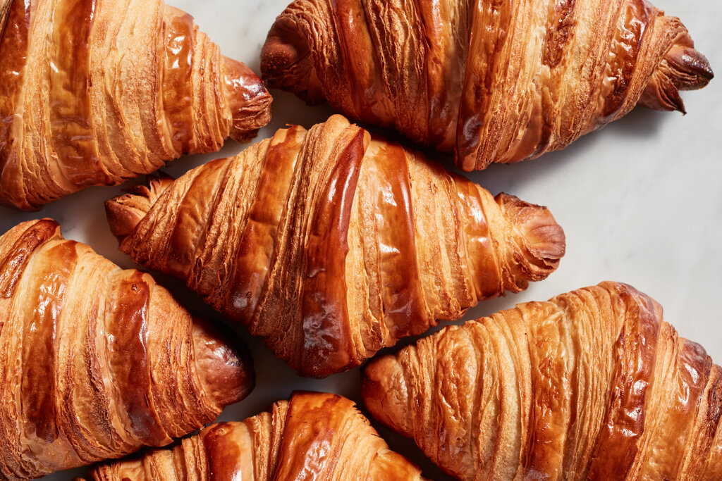 Freshly baked croissant with a crispy exterior 